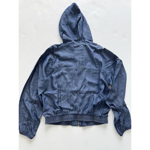 TwinSet Milano Chambray hoodie with zip Blue Denim - Picture 4 of 7